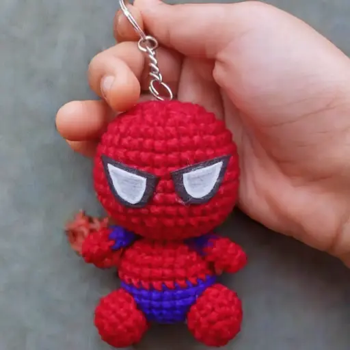 Spiderman Crochet Keychain