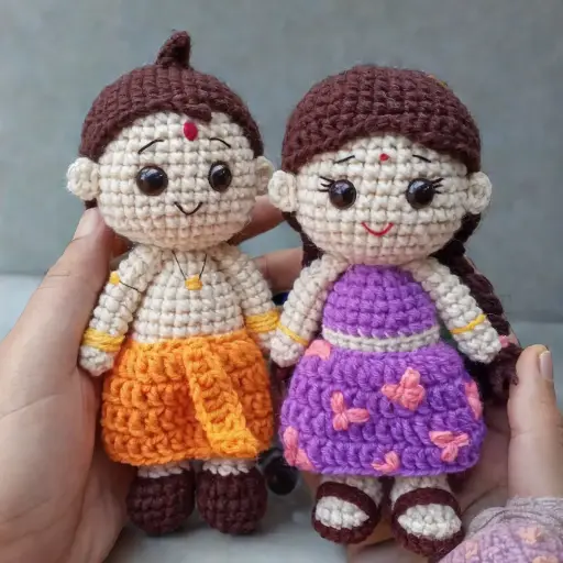 Bheem Chutki Crochet Doll Set