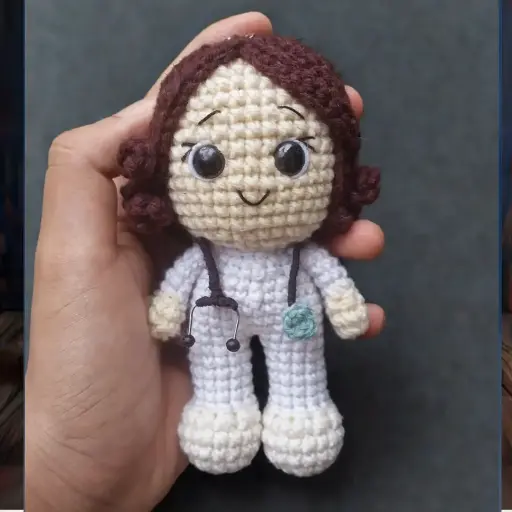 Female Doctor Crochet Doll