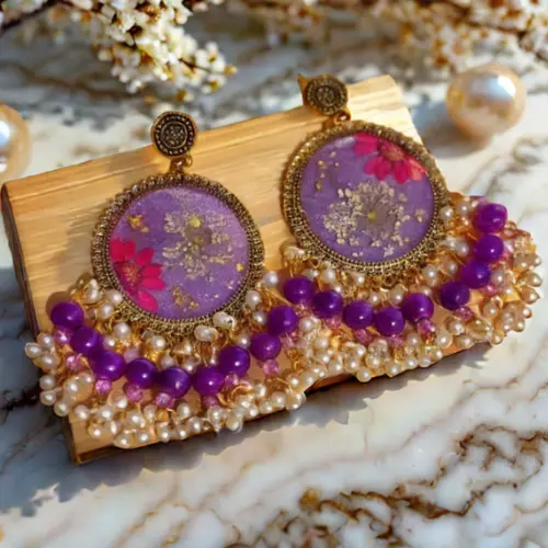 Purple You Resin Jhumka