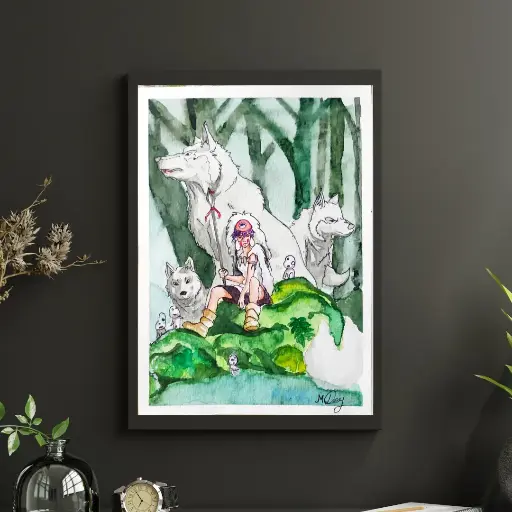 Women Watercolor Fanart-Princess Mononoke