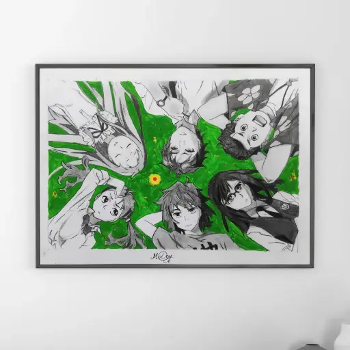 Anohana Mix-Media Painting A4
