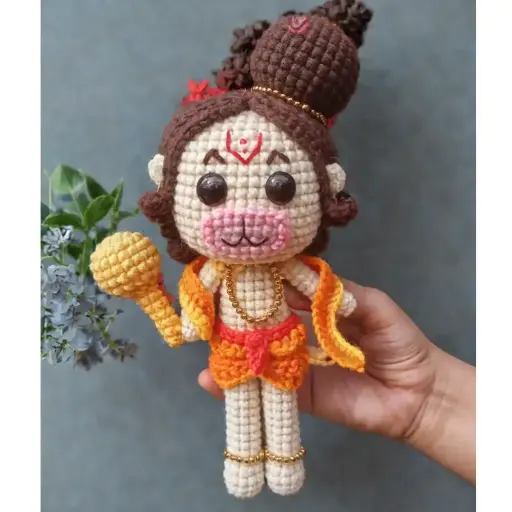 Hanuman Crochet Keychain