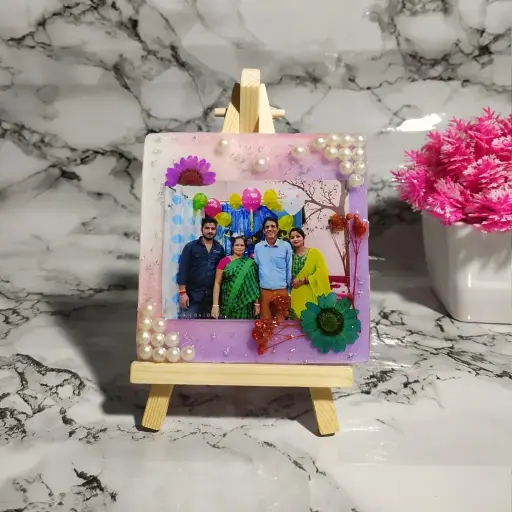 [4inch Rzn] 4-Inch Square Resin Photo Frame