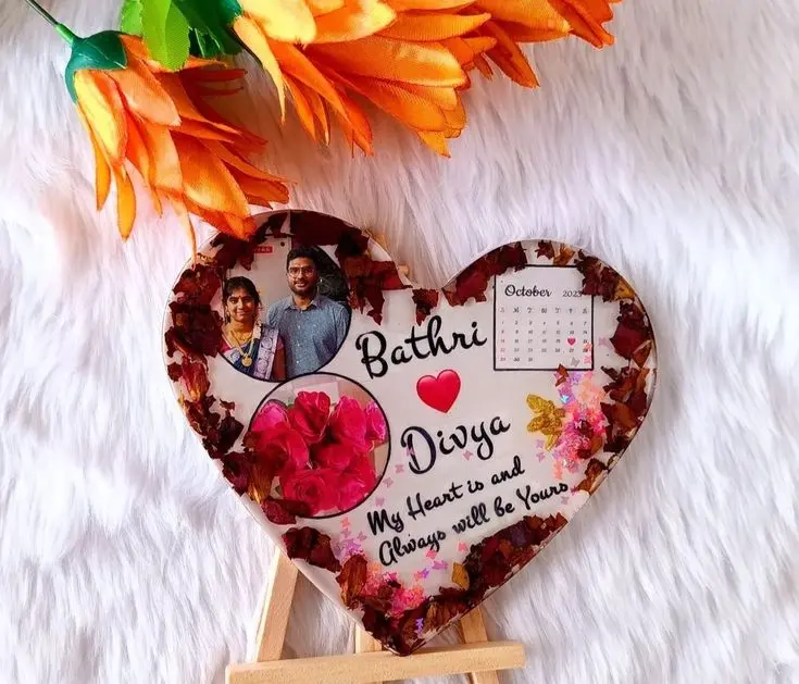 6-Inch Heart Resin Photo Frame