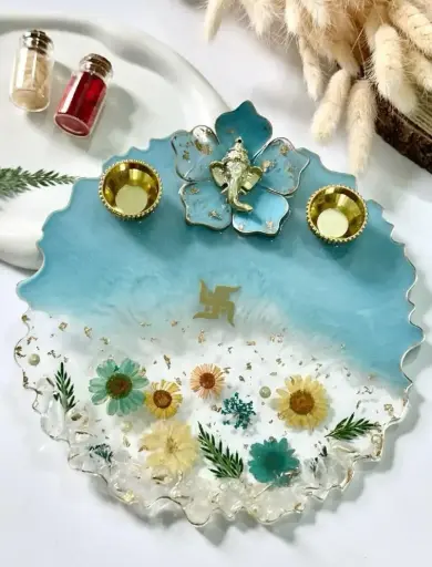 Mist Floral Thali(8-Inch)