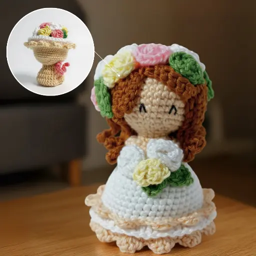 Convertable Crochet Doll/Bouquet