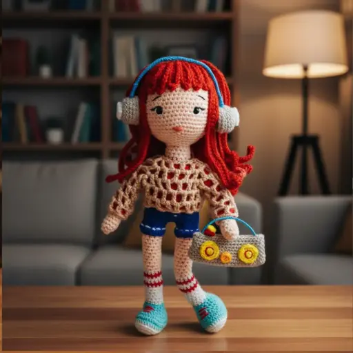 Music Lover Girl Crochet Doll (12Inch)