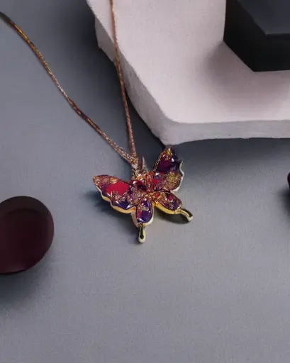 Textured Butterfly Necklace