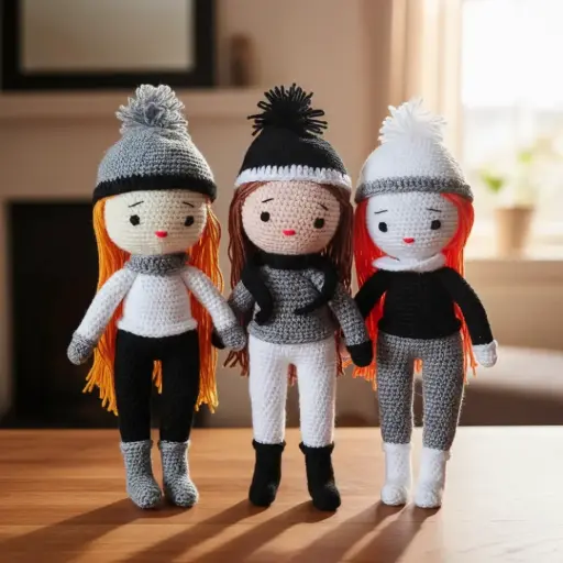 3 Friends Crochet Doll Set (12 Inch
