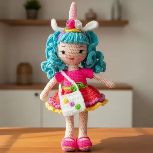 Unicorn Girl Crochet Doll (12 Inch)