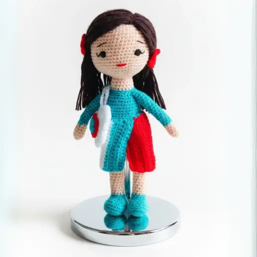 Shopping Lover Girl Crochet Doll(10 Inch)