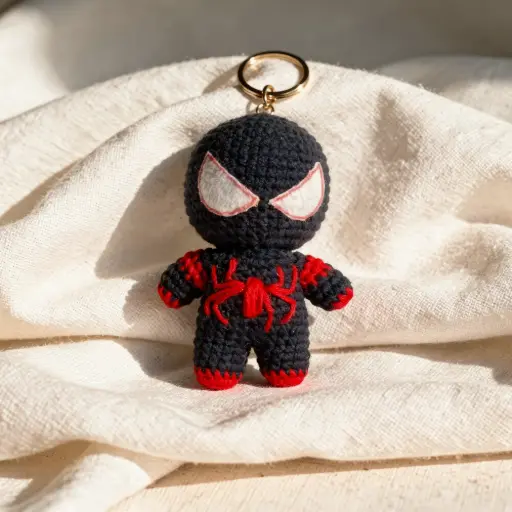 Miles Morales Crochet Keychain