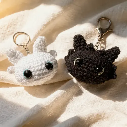 Sky Glider Duo Crochet Keychain