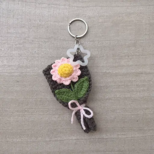 Sunshine Wrapped Crochet Keychain