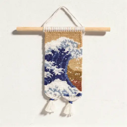 The Great Wave Of Kanagawa Alpha Pattern Wall Hanging