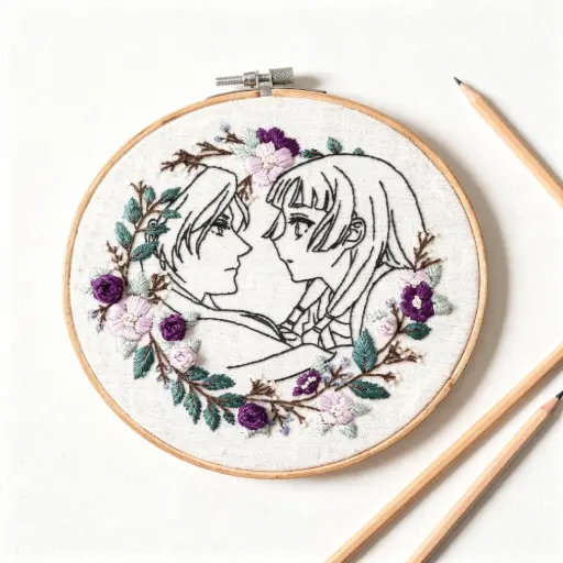 Apothecary Diaries Jinshi & Maomao Embroidery (7 inch )